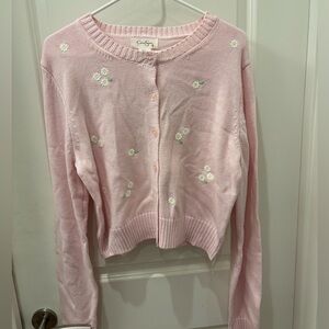 NWT Jessica Simpson Pink floral cardigan Sweater - S